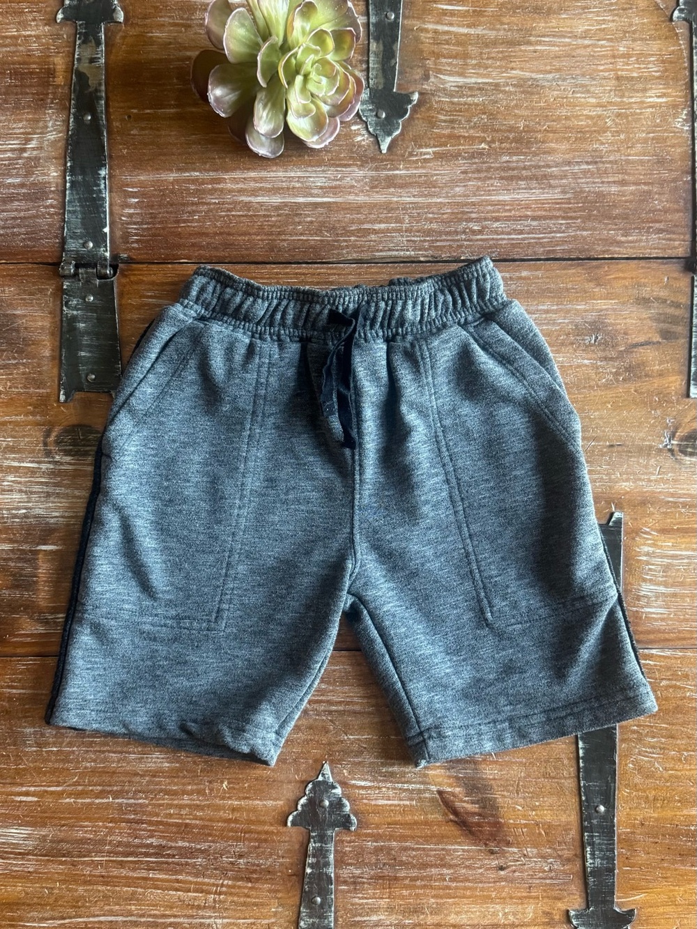 Boys Casual Knit Drawstring Shorts in Heather Navy by Wes & Willy